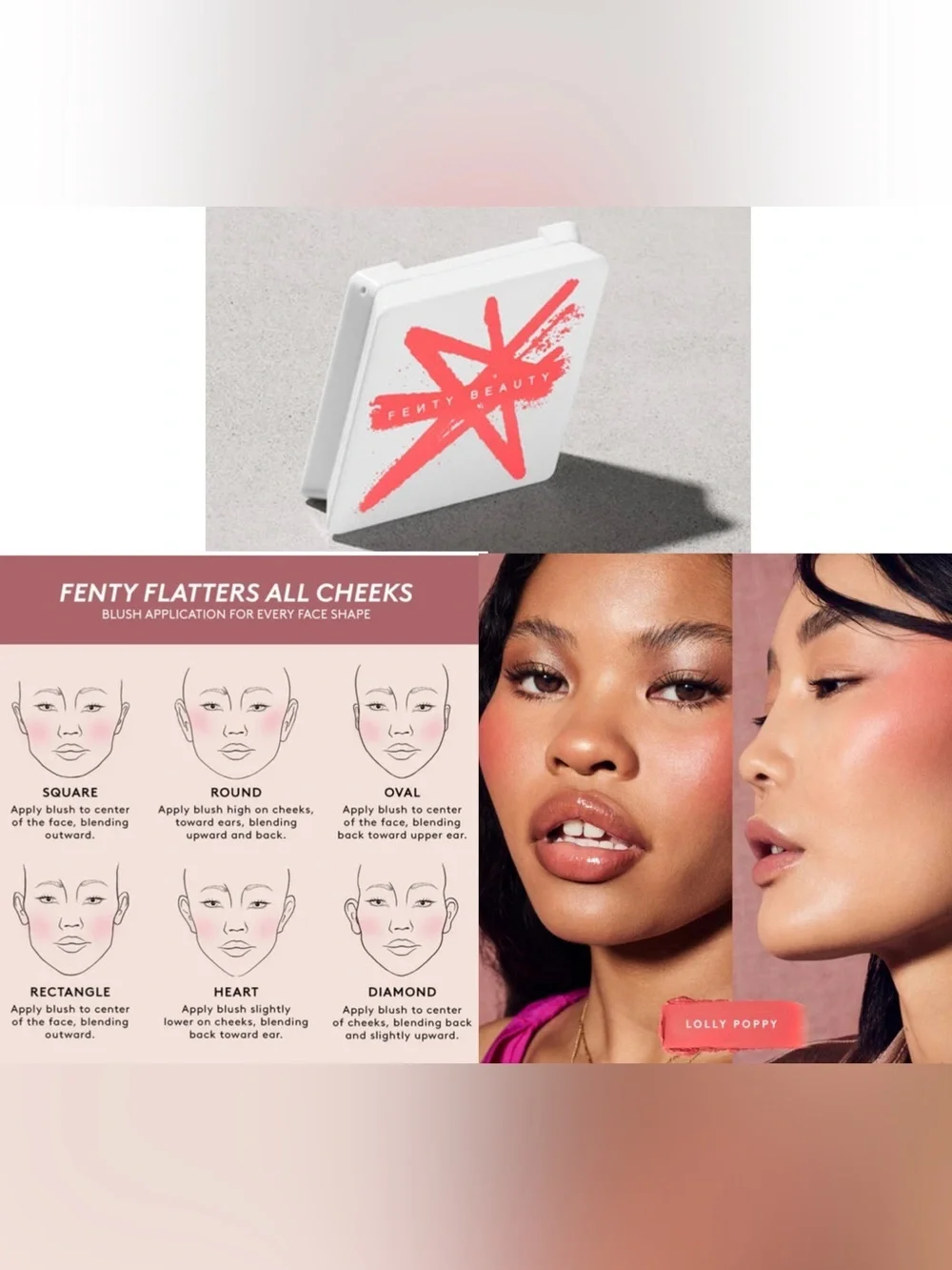 Fenty Beauty FENTY CHEEKS SUEDE POWDER BLUSH (Lolly Poppy - Vibrant Coral)